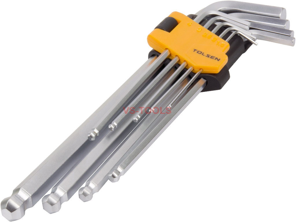 9pcs Extra Long Arm Allen Hex Ball L Key Set Hexagon Wrenches Metric